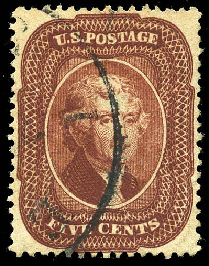 US Stamps Value Scott Cat. #28 - 5c 1857 Jefferson. Matthew Bennett International, May 2014, Sale 350, Lot 59