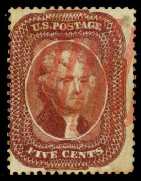 Price of US Stamp Scott #28: 1857 5c Jefferson. Daniel Kelleher Auctions, Sep 2013, Sale 639, Lot 359