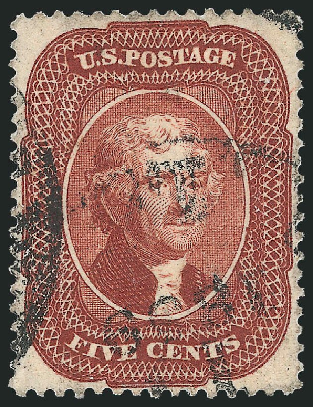 Cost of US Stamp Scott Catalogue # 28 - 1857 5c Jefferson. Robert Siegel Auction Galleries, Mar 2011, Sale 1007, Lot 2159