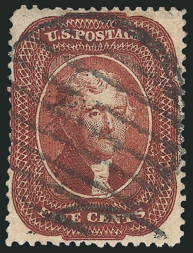 US Stamp Value Scott Catalog # 28: 5c 1857 Jefferson. Robert Siegel Auction Galleries, Dec 2011, Sale 1017, Lot 129