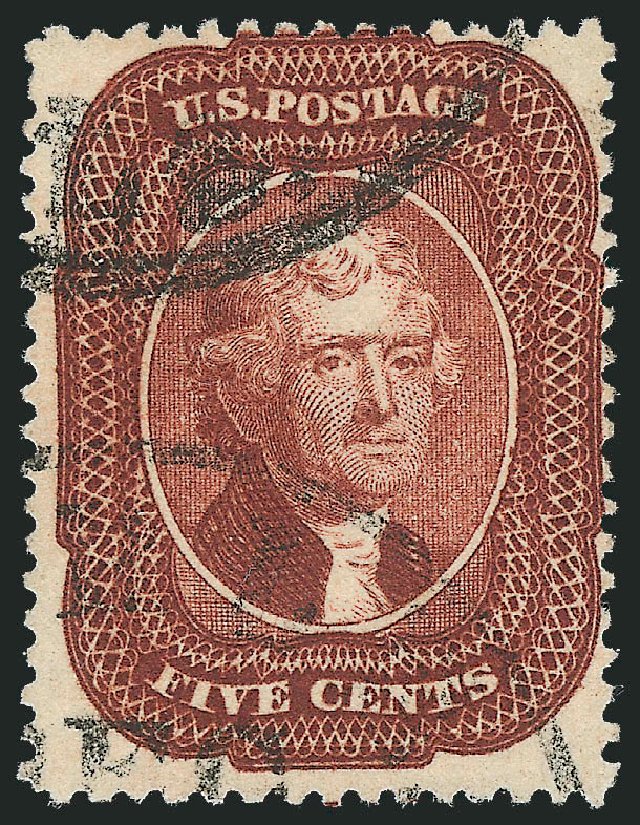Cost of US Stamps Scott Cat. # 28: 1857 5c Jefferson. Robert Siegel Auction Galleries, Oct 2010, Sale 997, Lot 5249