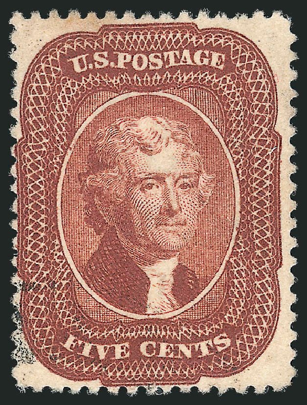 US Stamps Price Scott Catalogue #28 - 5c 1857 Jefferson. Robert Siegel Auction Galleries, Mar 2011, Sale 1007, Lot 2160