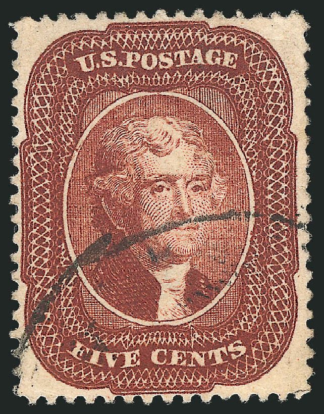 Value of US Stamp Scott Cat. 28: 5c 1857 Jefferson. Robert Siegel Auction Galleries, Jun 2012, Sale 1026, Lot 1180