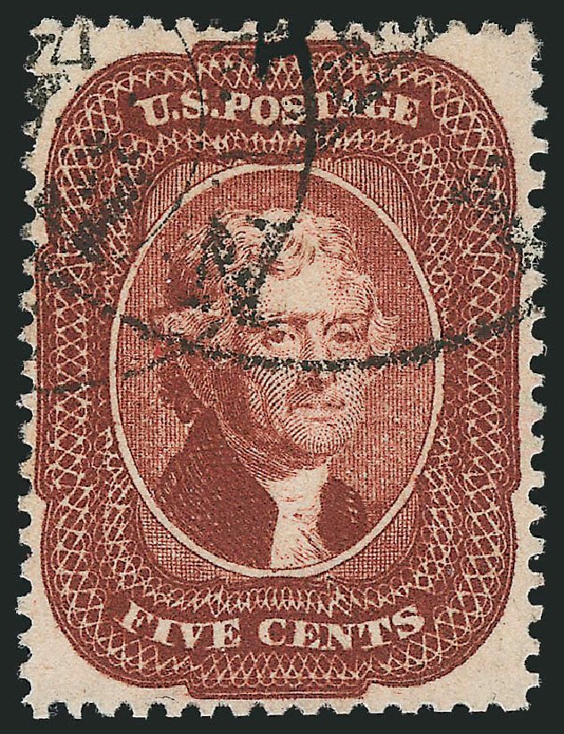 US Stamp Value Scott # 28 - 5c 1857 Jefferson. Robert Siegel Auction Galleries, Dec 2009, Sale 982, Lot 5130