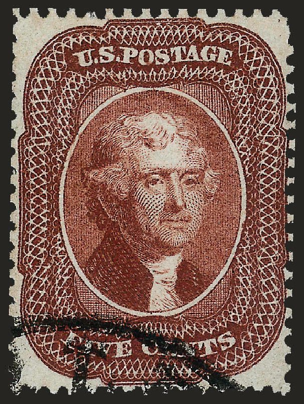 Price of US Stamps Scott Cat. #28 - 1857 5c Jefferson. Robert Siegel Auction Galleries, Sep 2009, Sale 976, Lot 1221