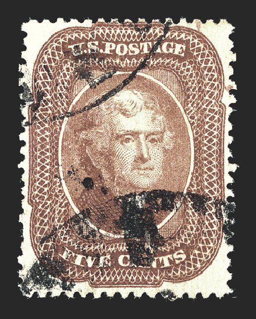 US Stamps Values Scott Cat. #28 - 5c 1857 Jefferson. Spink Shreves Galleries, Mar 2013, Sale 142, Lot 151