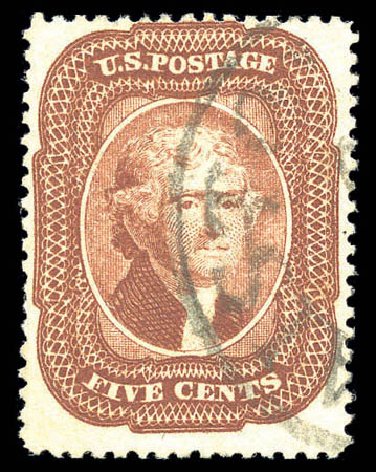 US Stamp Price Scott #28: 1857 5c Jefferson. Matthew Bennett International, Sep 2010, Sale 331, Lot 364