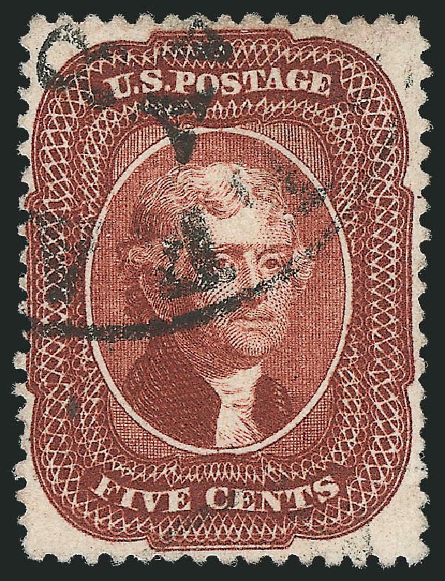 Cost of US Stamps Scott # 28 - 1857 5c Jefferson. Robert Siegel Auction Galleries, Oct 2011, Sale 1014, Lot 1094