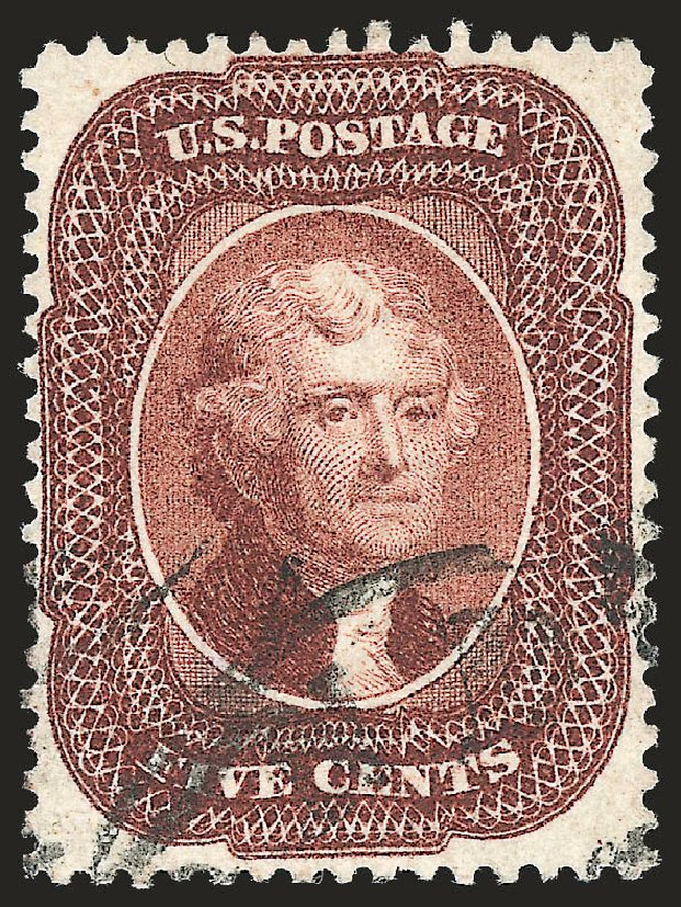 US Stamps Value Scott Catalog #28 - 5c 1857 Jefferson. Robert Siegel Auction Galleries, Apr 2010, Sale 984, Lot 154