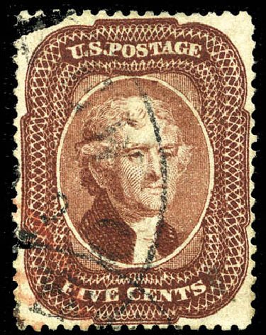 US Stamps Prices Scott 28 - 5c 1857 Jefferson. Matthew Bennett International, Sep 2011, Sale 338, Lot 1705