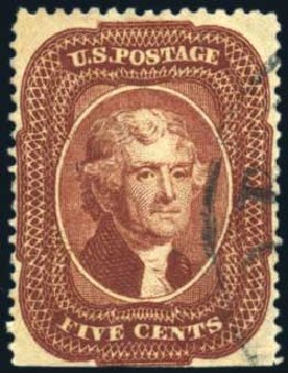 Prices of US Stamp Scott Cat. #28: 1857 5c Jefferson. Harmer-Schau Auction Galleries, Apr 2010, Sale 85, Lot 245