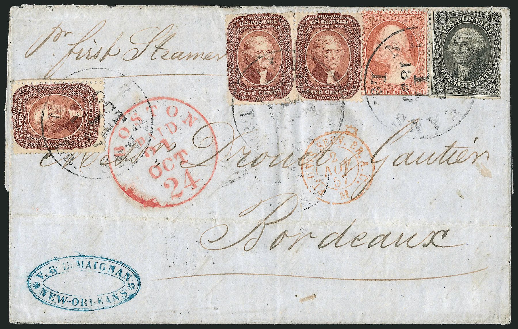 Value of US Stamps Scott Cat. 28 - 1857 5c Jefferson. Robert Siegel Auction Galleries, Dec 2010, Sale 1002, Lot 3775