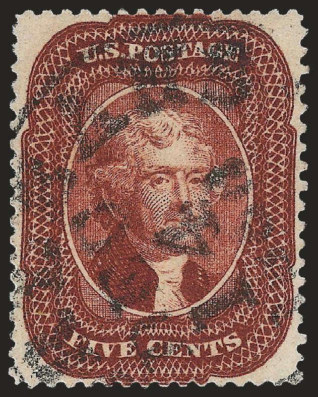 Costs of US Stamps Scott 28: 1857 5c Jefferson. Robert Siegel Auction Galleries, Jun 2010, Sale 992, Lot 2085