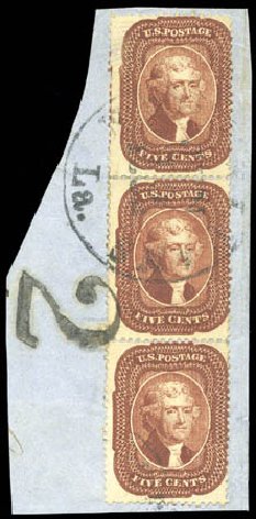 Value of US Stamp Scott Catalogue 28 - 5c 1857 Jefferson. Matthew Bennett International, Sep 2010, Sale 331, Lot 363