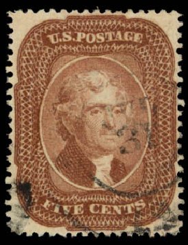 Cost of US Stamp Scott Cat. # 28 - 5c 1857 Jefferson. Daniel Kelleher Auctions, Sep 2013, Sale 639, Lot 3143