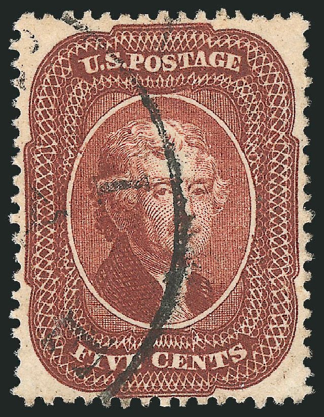 Prices of US Stamp Scott Catalogue 28 - 1857 5c Jefferson. Robert Siegel Auction Galleries, Mar 2012, Sale 1019, Lot 373