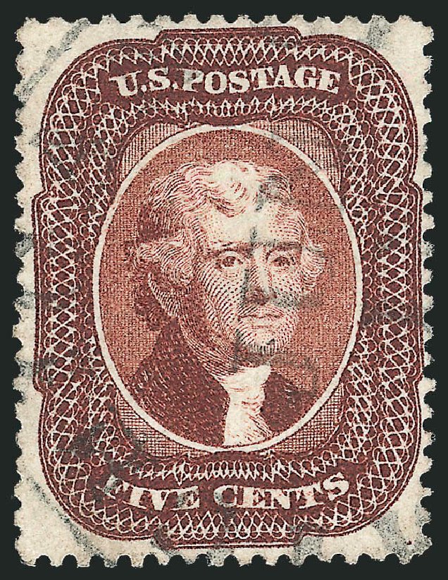 US Stamp Value Scott Cat. #28: 5c 1857 Jefferson. Robert Siegel Auction Galleries, Sep 2010, Sale 993, Lot 313