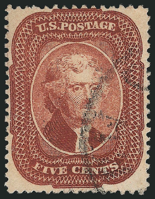 Values of US Stamps Scott Cat. #28 - 1857 5c Jefferson. Robert Siegel Auction Galleries, Oct 2010, Sale 997, Lot 5253