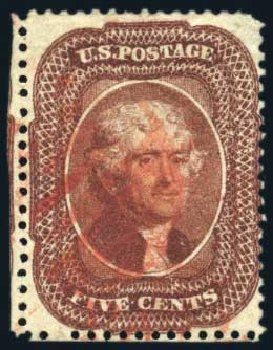 Cost of US Stamp Scott Cat. 28: 5c 1857 Jefferson. Harmer-Schau Auction Galleries, Feb 2010, Sale 84, Lot 1306