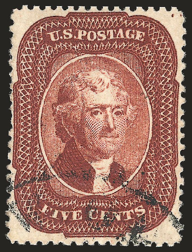 Price of US Stamps Scott Catalogue #28 - 5c 1857 Jefferson. Robert Siegel Auction Galleries, Apr 2010, Sale 984, Lot 156