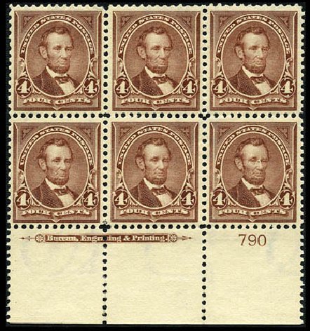 US Stamps Price Scott Catalogue #280 - 1898 4c Lincoln. Matthew Bennett International, Mar 2012, Sale 344, Lot 4467