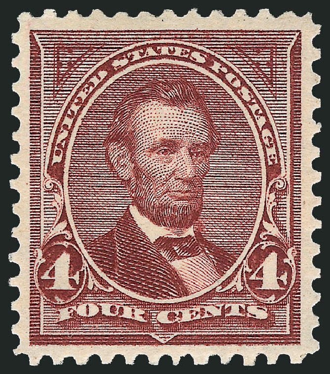 US Stamp Value Scott Catalog #280: 4c 1898 Lincoln. Robert Siegel Auction Galleries, Dec 2008, Sale 967, Lot 4458
