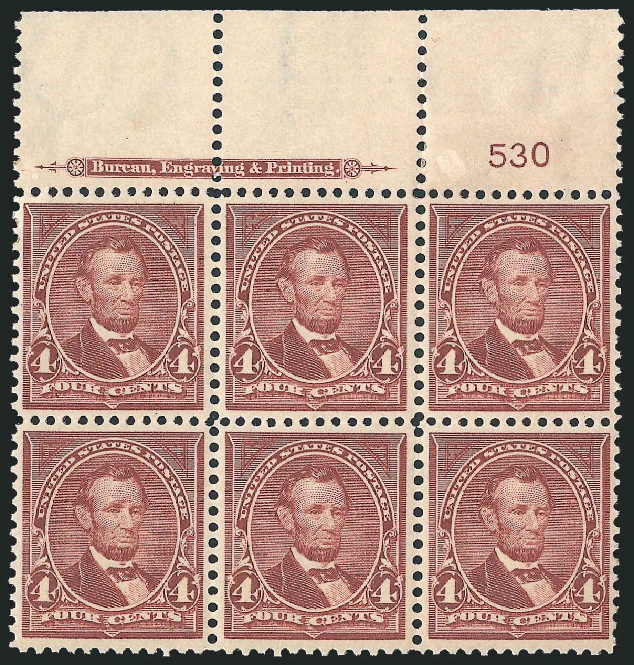 Prices of US Stamps Scott Catalogue 280: 4c 1898 Lincoln. Robert Siegel Auction Galleries, Dec 2009, Sale 977, Lot 474