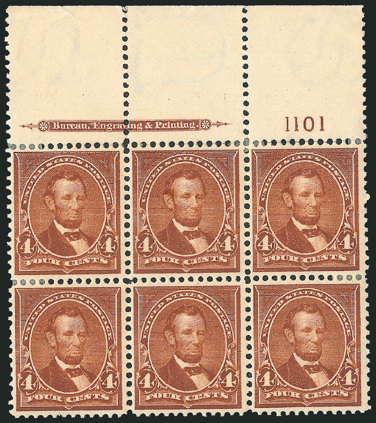 Value of US Stamps Scott 280 - 4c 1898 Lincoln. Robert Siegel Auction Galleries, Dec 2009, Sale 977, Lot 475