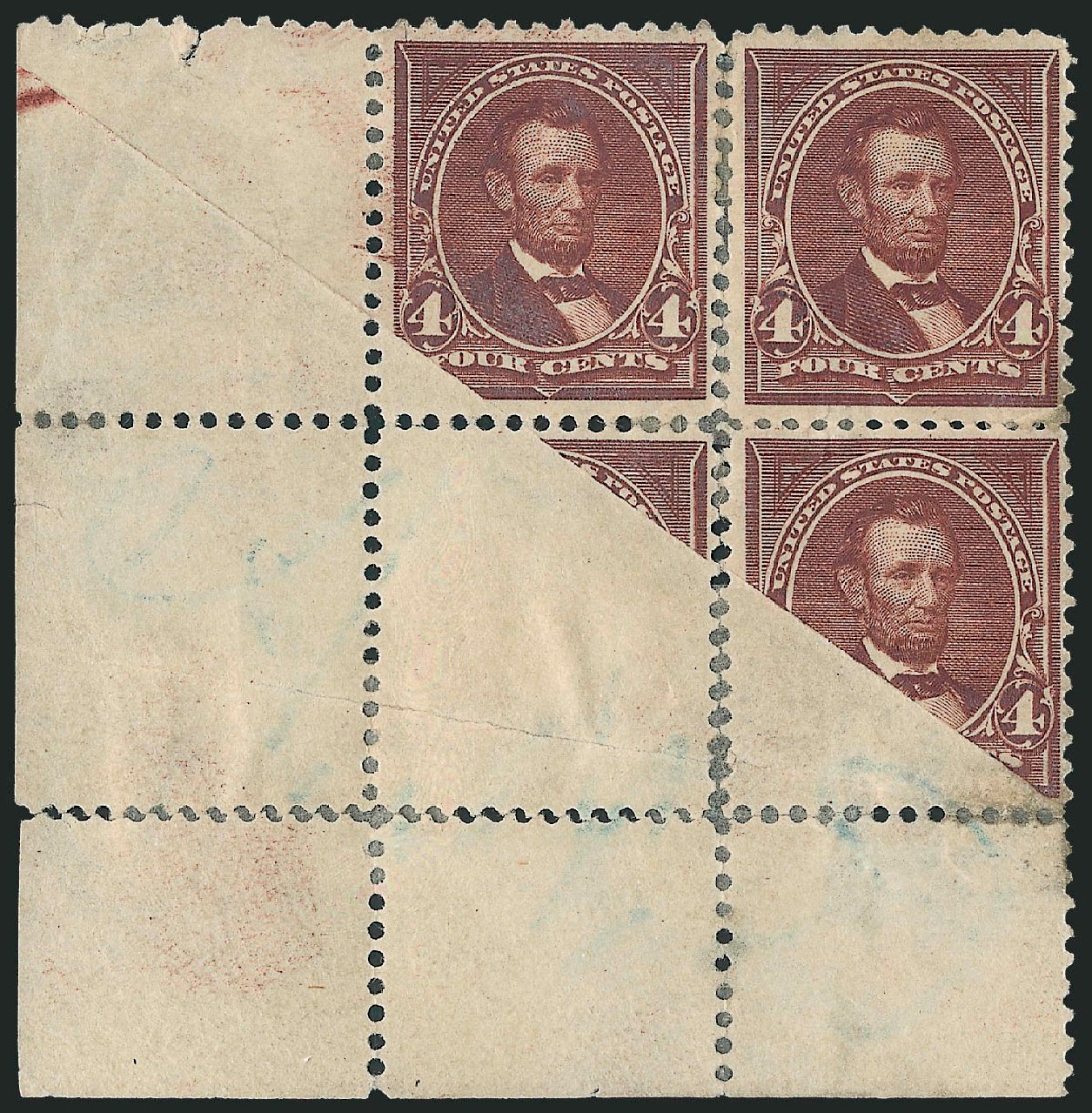 Value of US Stamps Scott Catalogue # 280: 4c 1898 Lincoln. Robert Siegel Auction Galleries, Dec 2009, Sale 977, Lot 472