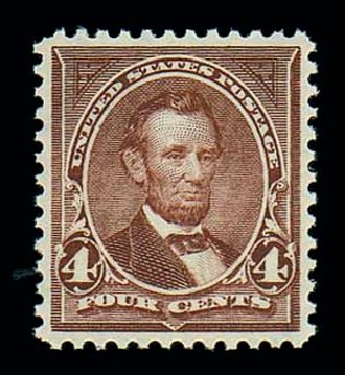 Prices of US Stamps Scott Catalog 280 - 4c 1898 Lincoln. Matthew Bennett International, Jun 2007, Sale 319, Lot 1303