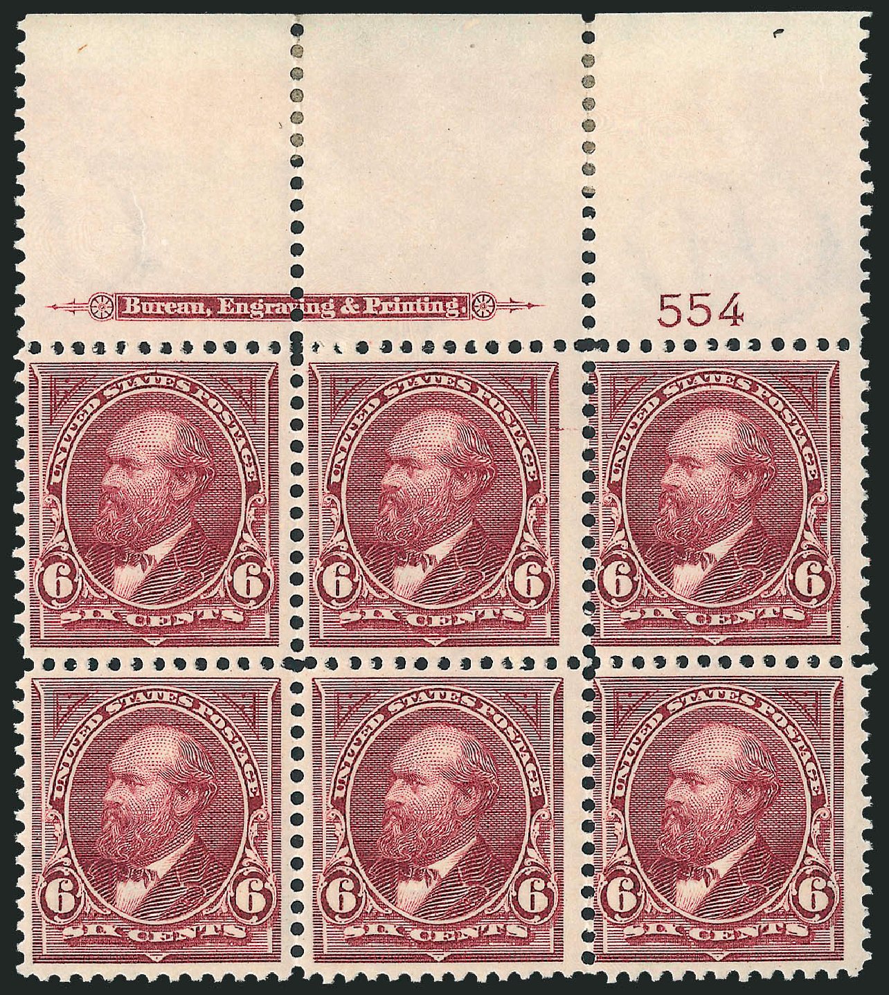 Price of US Stamp Scott Catalogue # 282: 6c 1898 Garfield. Robert Siegel Auction Galleries, Dec 2009, Sale 977, Lot 482