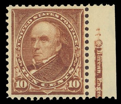 US Stamp Price Scott #282C - 10c 1898 Webster. Daniel Kelleher Auctions, Aug 2012, Sale 631, Lot 1007