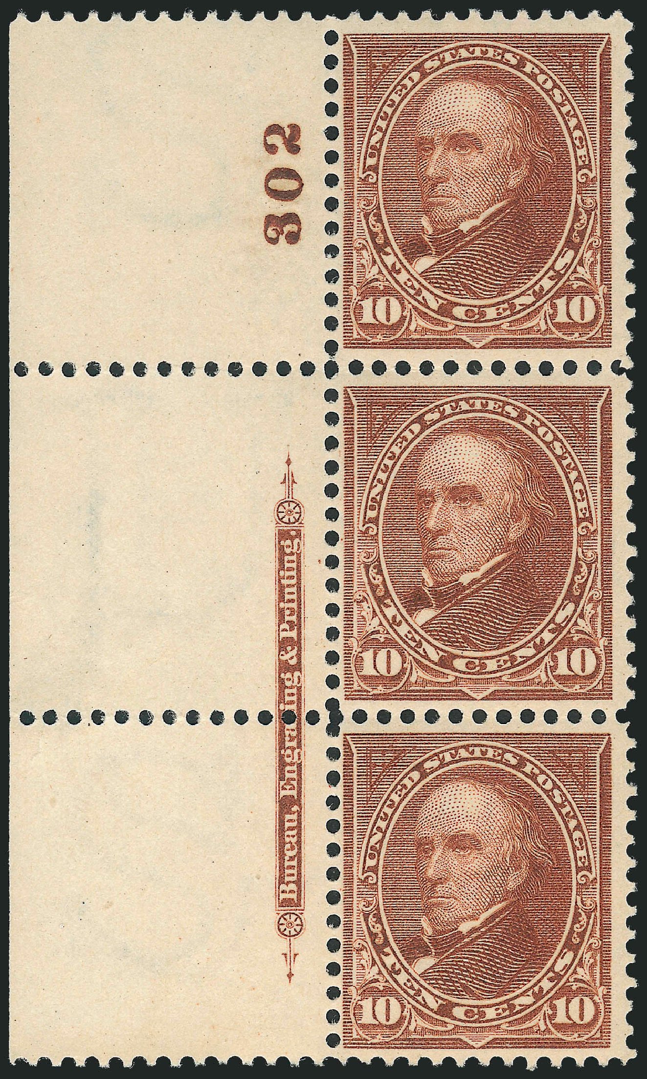 US Stamps Value Scott Cat. #282C: 10c 1898 Webster. Robert Siegel Auction Galleries, Oct 2011, Sale 1014, Lot 1624