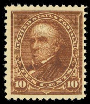 US Stamp Value Scott Catalog #282C - 1898 10c Webster. Daniel Kelleher Auctions, Sep 2013, Sale 639, Lot 1103
