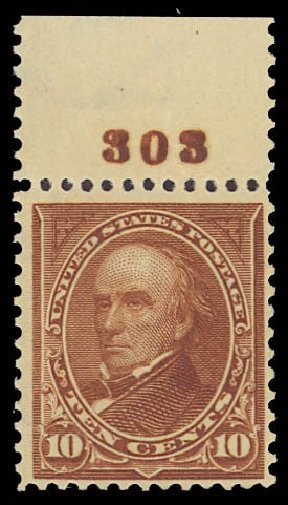 Price of US Stamp Scott Catalogue 282C: 10c 1898 Webster. Daniel Kelleher Auctions, Aug 2012, Sale 631, Lot 1006