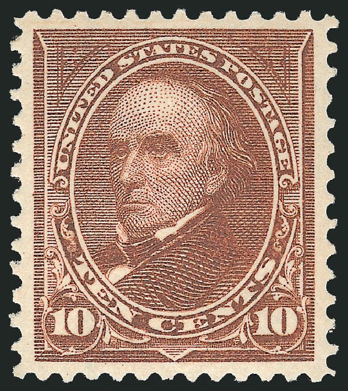 Price of US Stamp Scott Cat. 282C: 1898 10c Webster. Robert Siegel Auction Galleries, Mar 2011, Sale 1007, Lot 2526