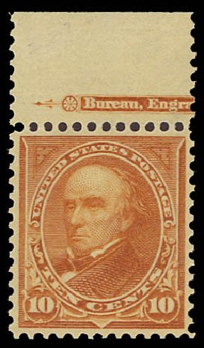 US Stamps Value Scott Cat. #283 - 10c 1898 Webster. Daniel Kelleher Auctions, Aug 2012, Sale 631, Lot 1008