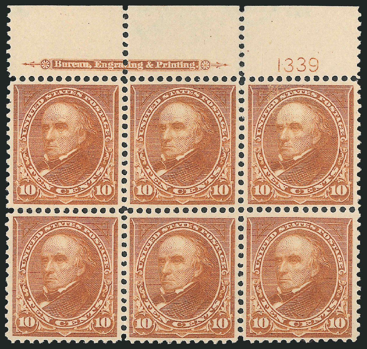 Value of US Stamp Scott Catalogue # 283: 1898 10c Webster. Robert Siegel Auction Galleries, Mar 2011, Sale 1007, Lot 2529