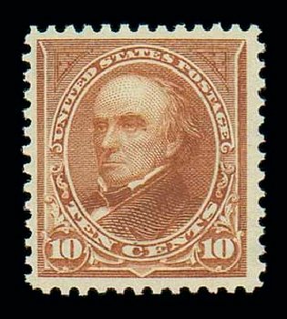 Values of US Stamps Scott Catalog # 283 - 10c 1898 Webster. Matthew Bennett International, Dec 2007, Sale 325, Lot 1830