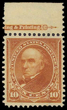 US Stamps Value Scott Catalog # 283 - 10c 1898 Webster. Daniel Kelleher Auctions, Jun 2012, Sale 630, Lot 1650