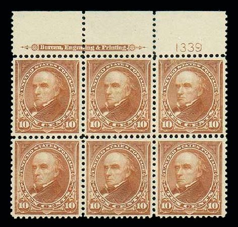 US Stamps Value Scott Catalogue 283 - 1898 10c Webster. Matthew Bennett International, Dec 2007, Sale 325, Lot 1831