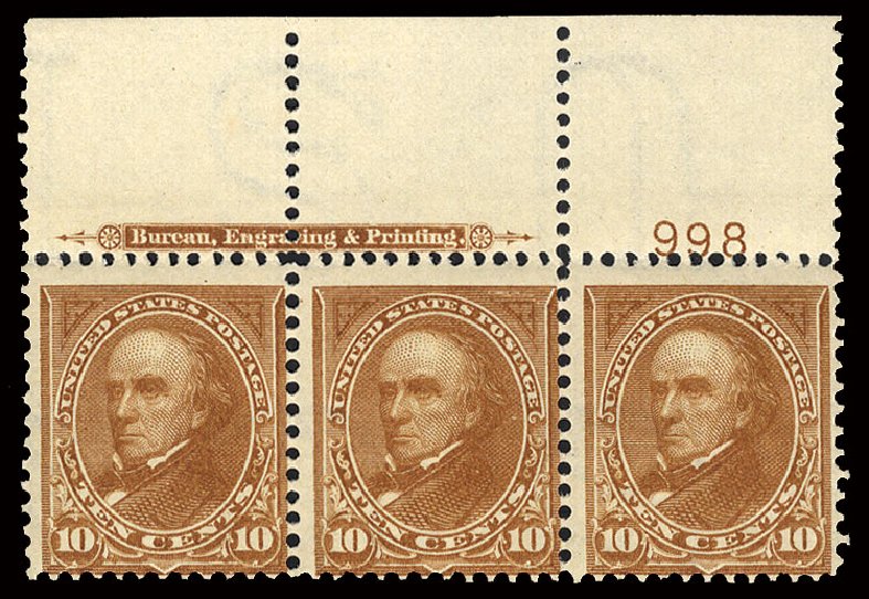 Prices of US Stamps Scott Catalogue #283 - 10c 1898 Webster. Cherrystone Auctions, Jul 2013, Sale 201307, Lot 92