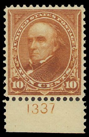 Value of US Stamps Scott Catalogue #283 - 1898 10c Webster. Daniel Kelleher Auctions, Jun 2012, Sale 630, Lot 1652