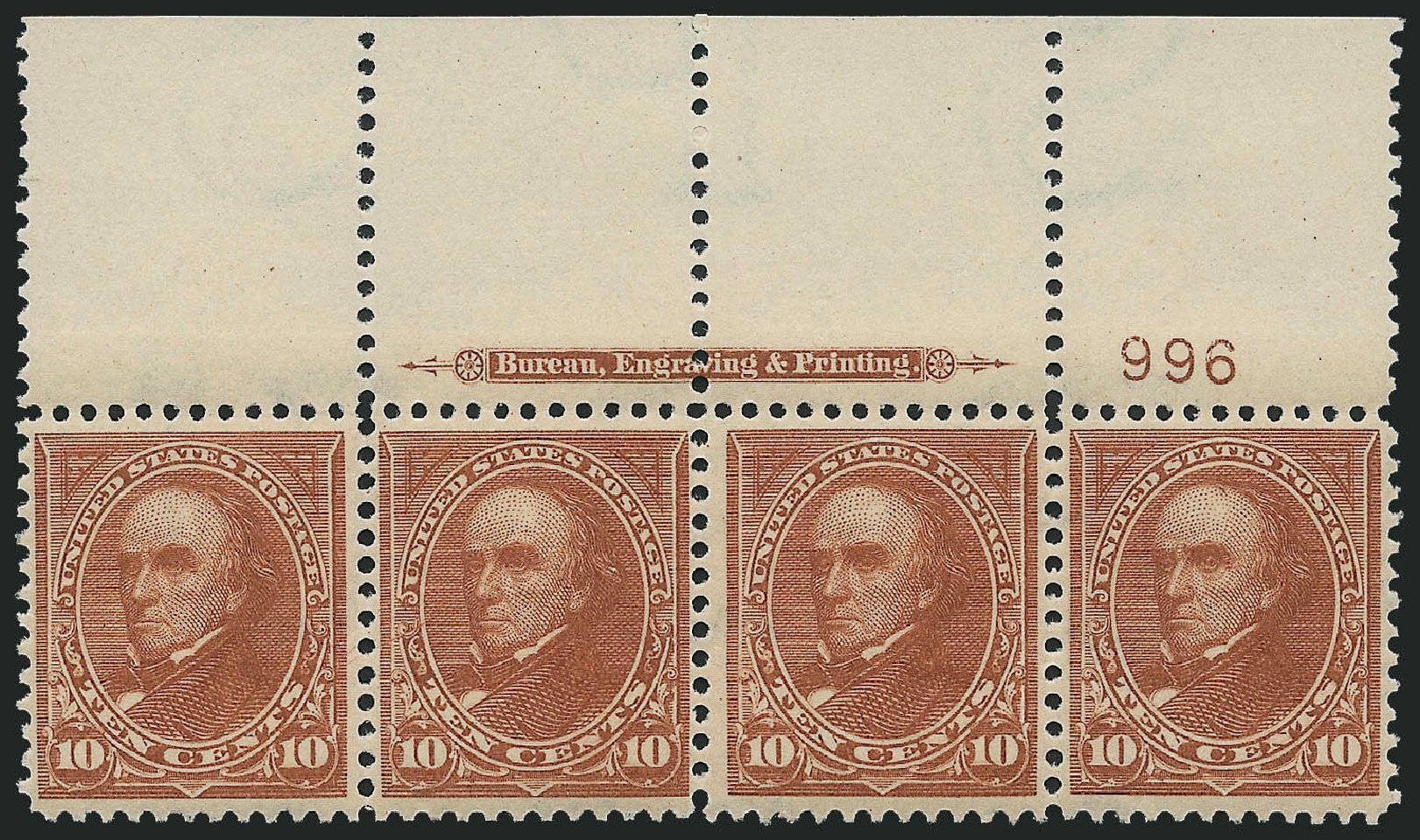 US Stamp Prices Scott Cat. #283 - 1898 10c Webster. Robert Siegel Auction Galleries, Jun 2011, Sale 1011, Lot 643