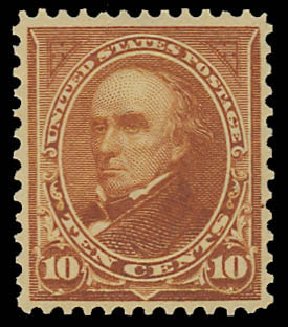 Prices of US Stamps Scott Cat. 283: 10c 1898 Webster. Daniel Kelleher Auctions, Oct 2012, Sale 632, Lot 1196