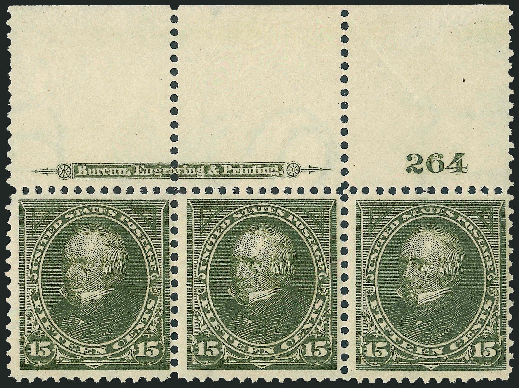 Value of US Stamp Scott Cat. #284 - 1898 15c Clay. Robert Siegel Auction Galleries, Dec 2011, Sale 1017, Lot 709