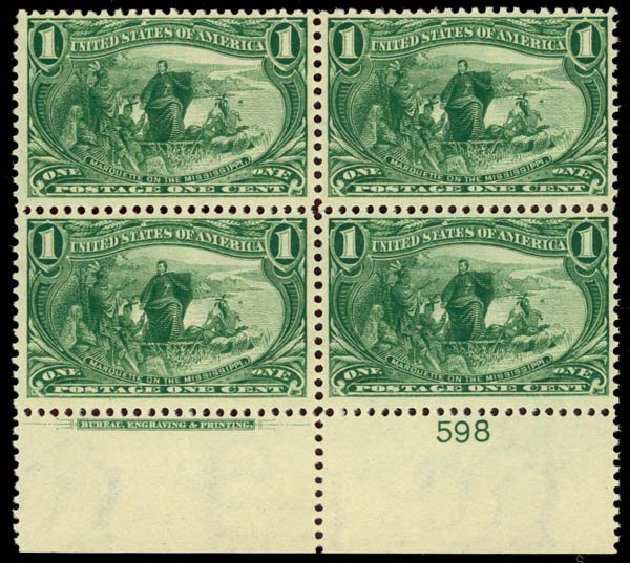 Values of US Stamps Scott Catalog # 285: 1c 1898 Trans Mississippi Exposition. Daniel Kelleher Auctions, Sep 2013, Sale 639, Lot 3388