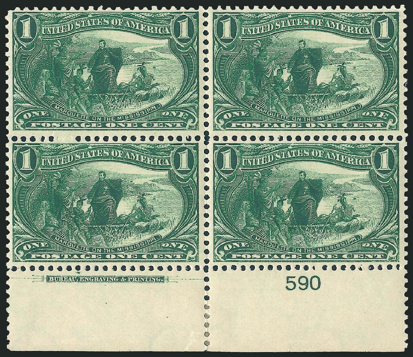 US Stamp Price Scott Catalog # 285: 1c 1898 Trans Mississippi Exposition. Robert Siegel Auction Galleries, Apr 2009, Sale 971, Lot 1180