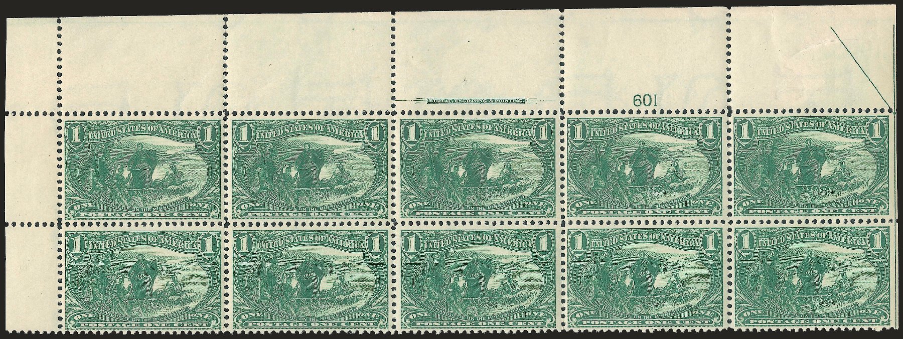 US Stamps Values Scott Cat. 285 - 1898 1c Trans Mississippi Exposition. Robert Siegel Auction Galleries, Apr 2009, Sale 971, Lot 1181
