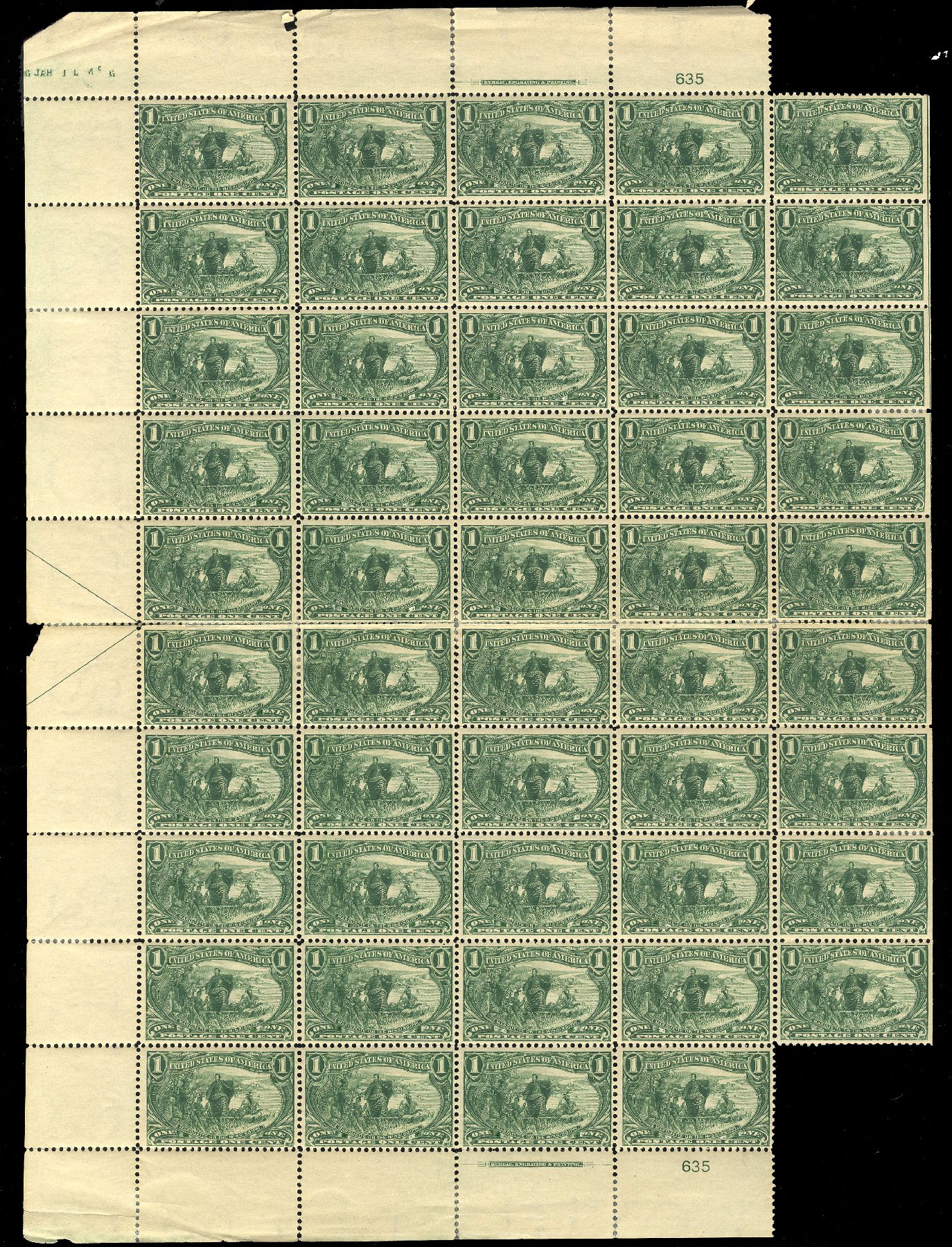 Costs of US Stamp Scott Catalog #285: 1c 1898 Trans Mississippi Exposition. Cherrystone Auctions, Nov 2010, Sale 201011, Lot 143